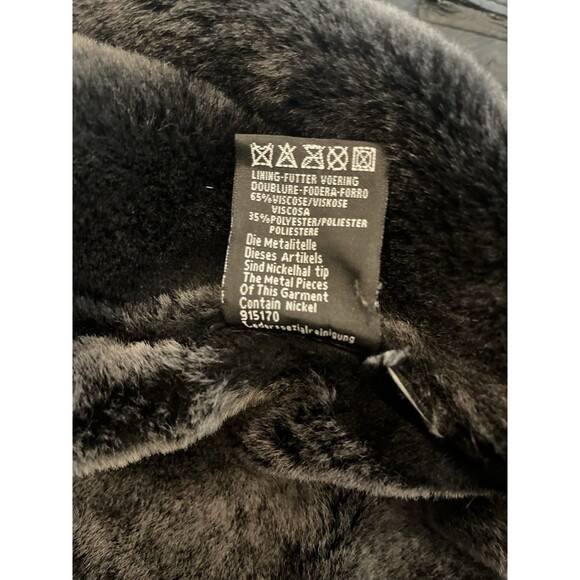 Men's Leather Winter Jacket 2XL Tall Black Jacques Duomor Faux Fur Lined - Picture 11 of 16